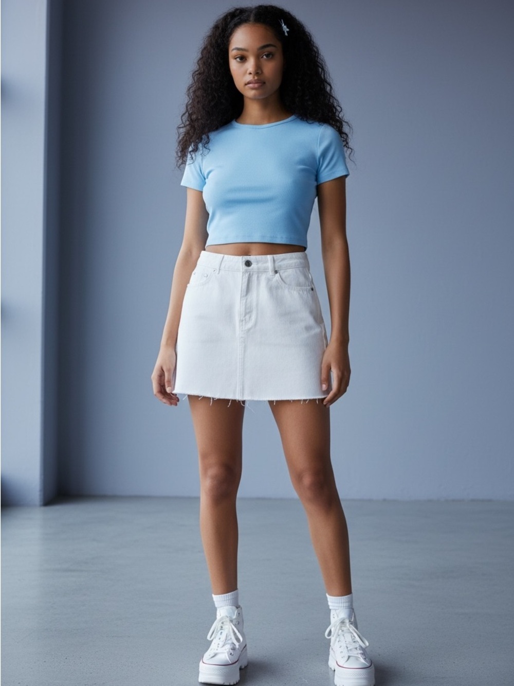 TopShop white denim 5-pocket mini skirt, 2, Y2K  Festival NWT